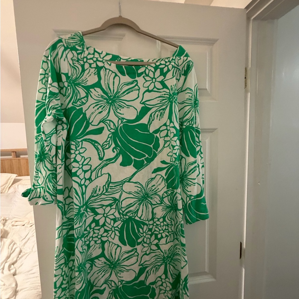 Lilly Pulitzer Green and White Floral Dress